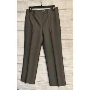 Le Suit Women Brown Twill Dress Pants Size 4 Lined Side Zip Career Slacks